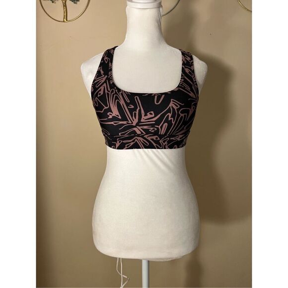 Under Armour Black Pink Compression Crossback Athletic Sports Bra XS - Picture 1 of 7